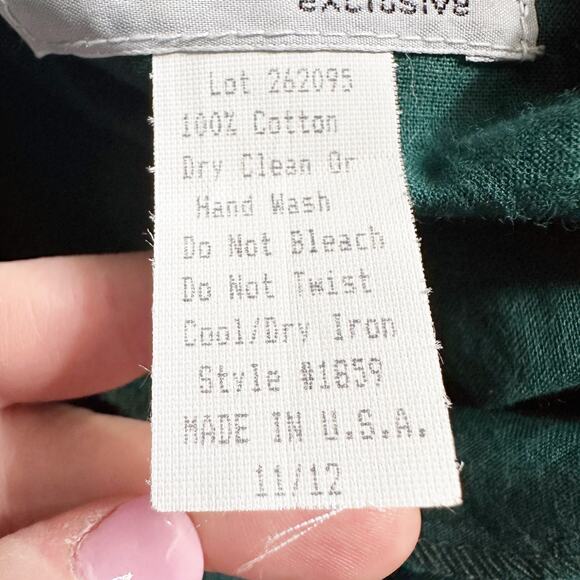 Vintage Lilia Smitty Forest Green Western Midi Dress size 11/12 modern size 8 - Picture 11 of 16